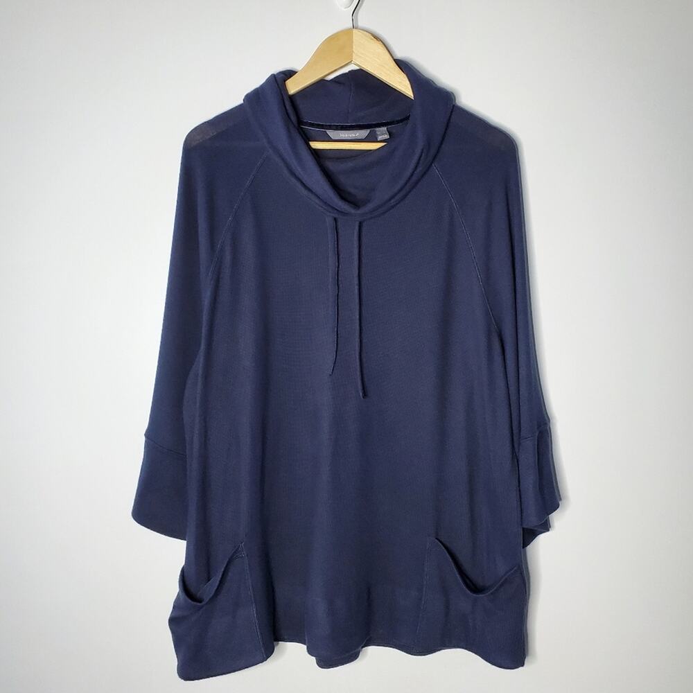 Modern Soul Dark blue super soft wide sleeve cowl neck sweater Size XL